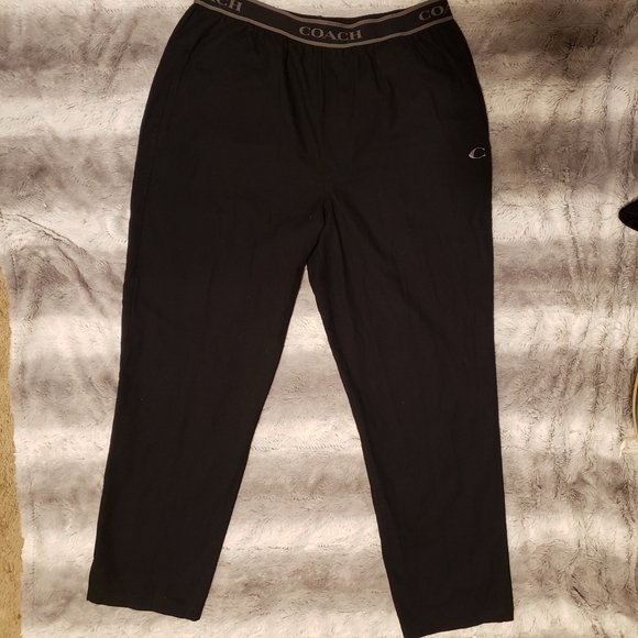 Coach Women’s Black Casual Lounge Pants w/ Silver “C” Logo Large NWOT - Picture 3 of 12